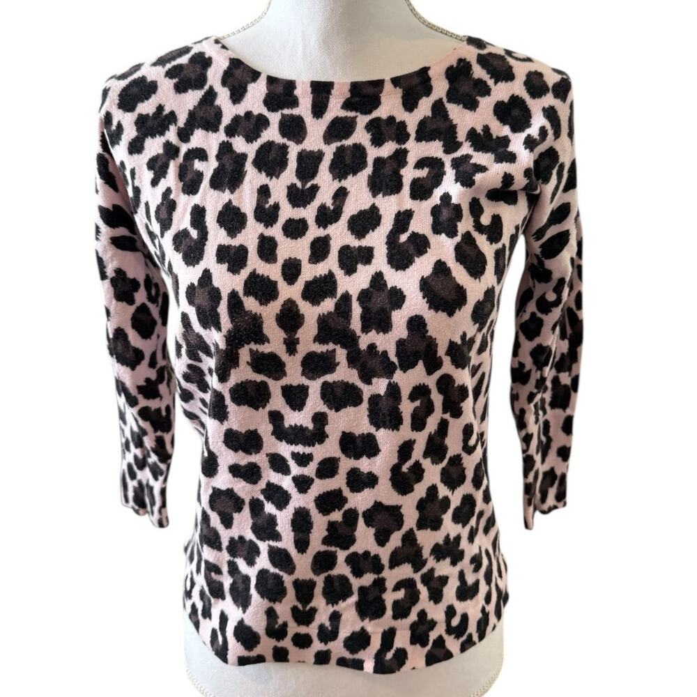 Project Pink Leopard Print Cotton Cashmere Sweater S